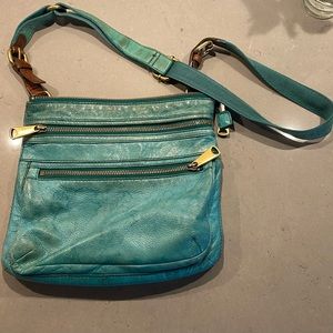 Teal beautiful Fossil purse